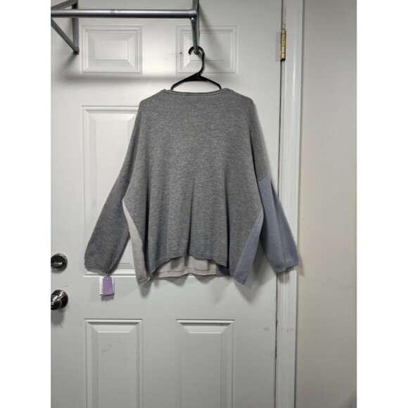 NWT BIANCALANCIA Color Block Oversized Cashmere blend Round Neck Sweater 46/10 - Picture 2 of 13